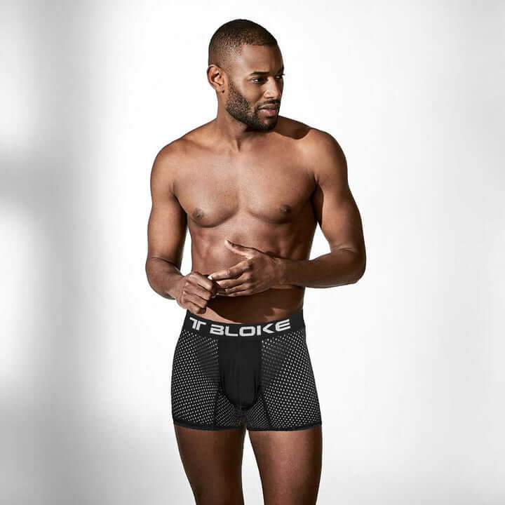 Buy Men's Black Mesh Underwear Boxer Briefs