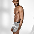Load image into Gallery viewer, Men’s White/Black Printed Boxer Briefs