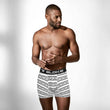 Load image into Gallery viewer, Men’s White/Black Printed Boxer Briefs