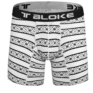 Men’s White/Black Printed Boxer Briefs - T Bloke